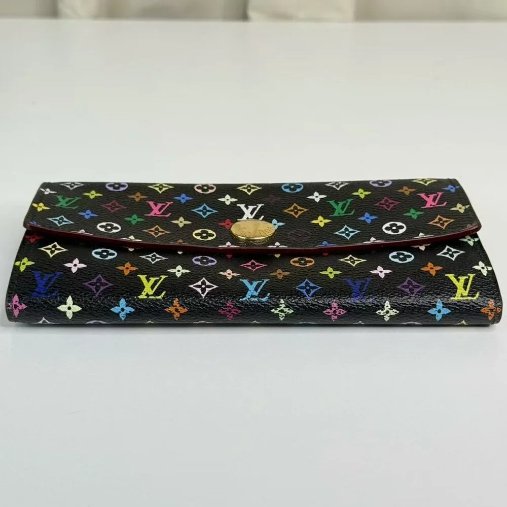 Louis Vuitton Multicolor Black Wallet with Colorful Monogram Design